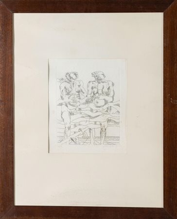 Leone Pancaldi (Bologna 1915 - 1995), "Figure", 1979.