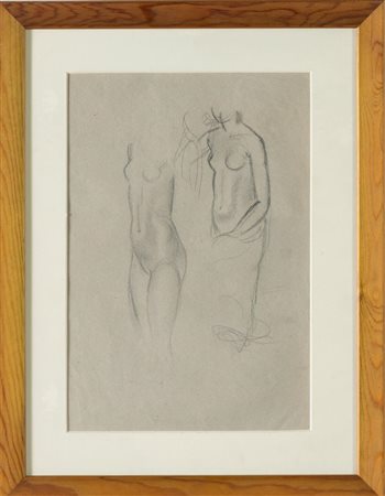 Elisabeth Chaplin (Fontainebleau 1890 – Firenze 1982), attribuito a, "Studio di nudi".