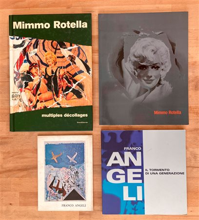 FRANCO ANGELI, EMILIO SCANAVINO E MIMMO ROTELLA - Lotto unico di 4 cataloghi