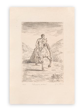 GIORGIO DE CHIRICO (1888-1978) - Il cavaliere solitario, 1969