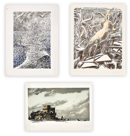 AUTORI VARI (PERICLE FAZZINI E ENOTRIO) - Lotto unico di 3 litografie