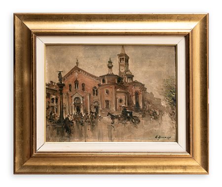 GIOVANNI RIVA (1890-1973) - Senza Titolo (Scorcio di Milano)