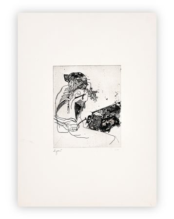 GIUSEPPE ZIGAINA (1924-2015) - Senza Titolo (Per un ritratto), 1977