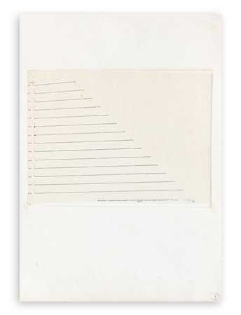 NATO FRASCÀ (1931-2006) - Progressioni di diagonali che tendono otticamente a divenire orizzontali o verticali grazie alla costante 1 (n) moltiplicata da 10 a infinito, 1975