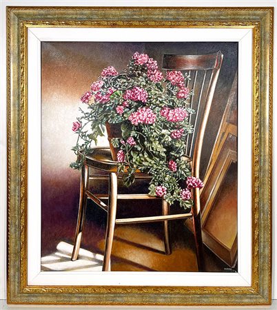 SERGIO NARDONI, "Sedia con Gerani"