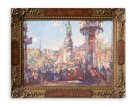 GIULIO CISARI (1892-1979) - Parigi. Piazza della Repubblica, 1959