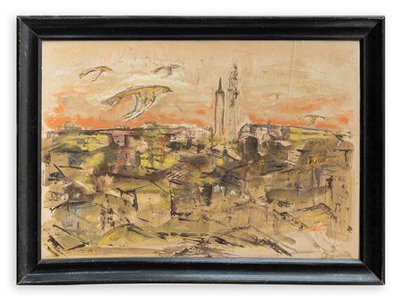 GOLIARDO PADOVA (1909-1979) - Volo sui tetti di Parma