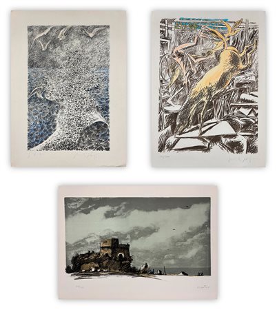 AUTORI VARI (PERICLE FAZZINI E ENOTRIO) - Lotto unico di 3 litografie