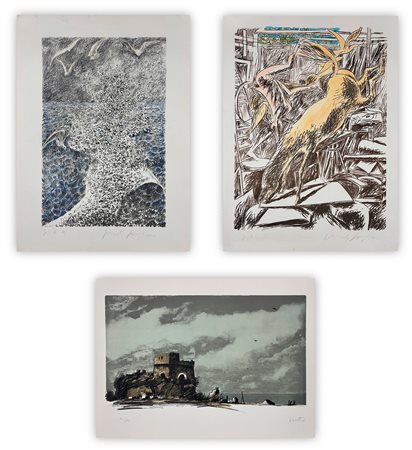 AUTORI VARI (PERICLE FAZZINI E ENOTRIO) - Lotto unico di 3 litografie