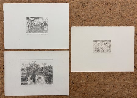 GIOVANNI OMICCIOLI (1901-1975)  Lotto unico composto da 3 acqueforti