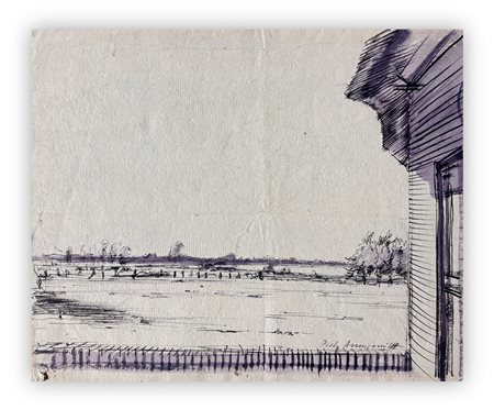 PIETRO ANNIGONI (1910-1988) - Senza Titolo (Scorcio tra le case)