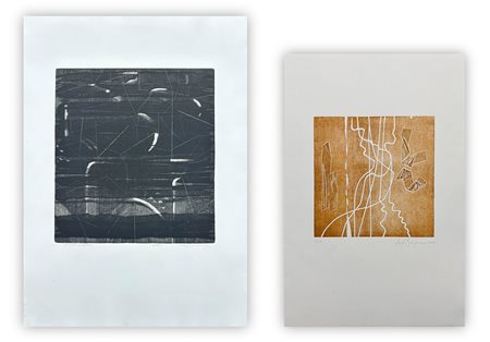 AUTORI VARI (LUIGI TOCCACIELI E ANGELO BAGNASCO) - Lotto unico di 2 acqueforti: