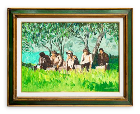 MARIO BERRINO (1920-2011) - Genova raccolta delle olive, 1976
