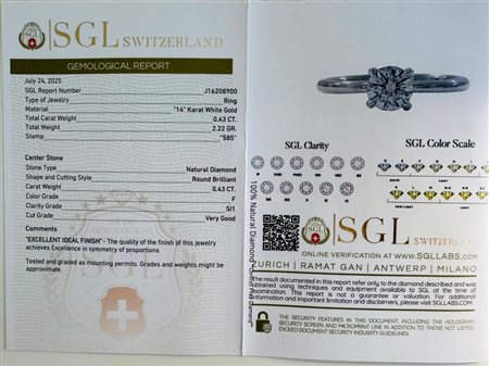 Anello in oro bianco con diamante 2,22 gr – RNG50704