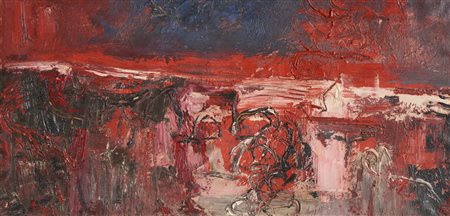 RUGGERI PIERO (1930 - 2009) - PAESAGGIO CON GRANIGLIE .