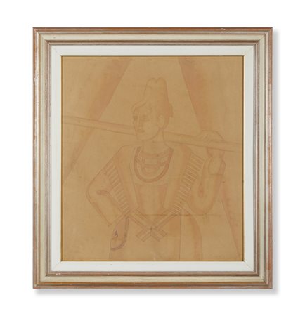 DEPERO FORTUNATO (1892 - 1960) - DONNA CON COSTUME TIPICO TRENTINO (1936 circa).