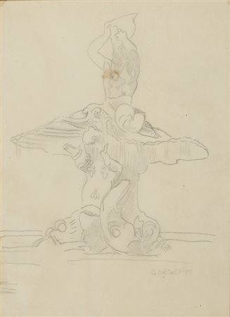 SEVERINI GINO (1883 - 1966) - SENZA TITOLO (STUDIO PER LA FONTANA DEL TRITONE) .