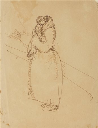 VIANI LORENZO (1882 - 1936) - MATERNITA' AL MOLO (1930 circa).