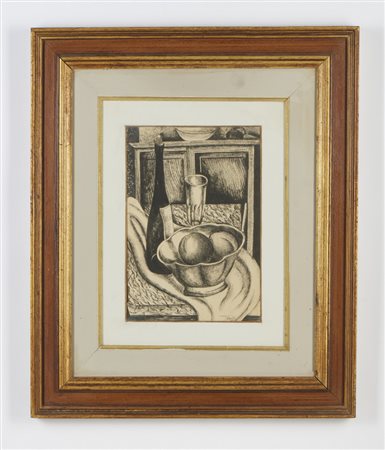 PARESCE RENATO (1886 - 1937) - FRUTTA E BOTTIGLIA.