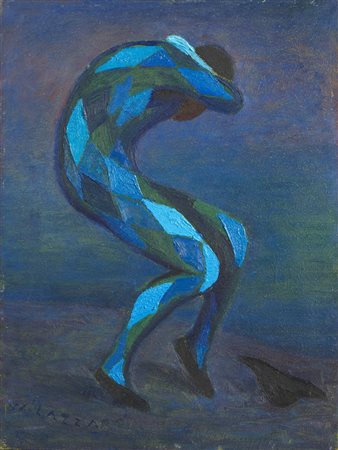 LAZZARO WALTER (1914 - 1989) - TRISTEZZA DI ARLECCHINO.
