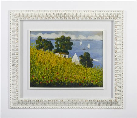 CASCELLA MICHELE (1892 - 1989) - PAESAGGIO CON GINESTRE.