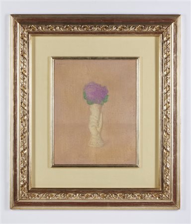 BUENO ANTONIO (1918 - 1985) - VASO CON VIOLETTE.