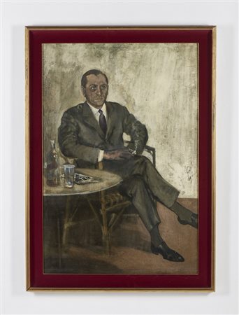 SUGHI ALBERTO (1928 - 2012) - RITRATTO DI UN AMICO NELLO STUDIO .