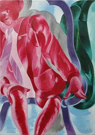 BUSCIONI UMBERTO (1931 - 2019) - INFUOCATO CON GIACCA VERDE.