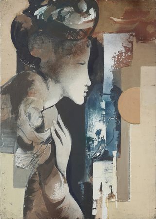 BIONDA MARIO (1913 - 1985) - GIOVANE DONNA ALLA FINESTRA .