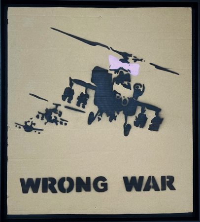 Banksy “Wrong War (Happy Chopper)” 2003