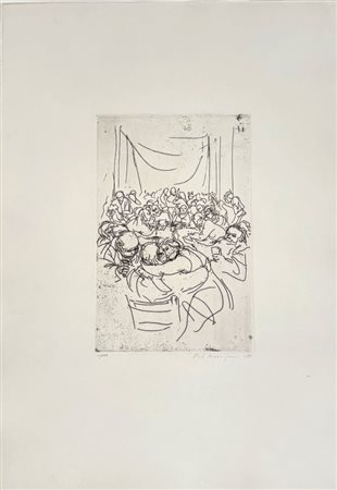 ANNIGONI PIETRO Milano 1910 - Firenze 1988 "Il comizio dei folli"