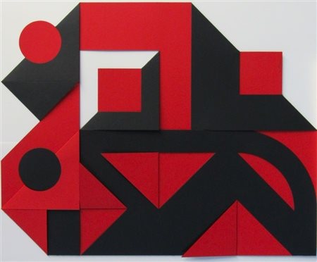 CASTELLANI ENRICO Castelmassa 1930 - Celleno 2017 "Geometria rosso e nero"