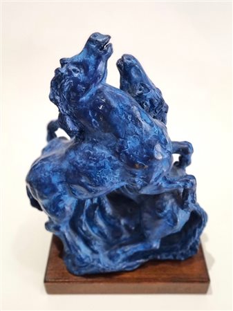 SASSU ALIGI Milano 1912 - Spagna 2000 "Due cavalli rampanti"