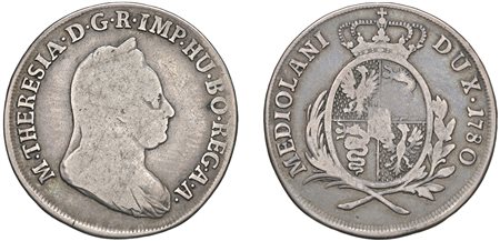 MARIA TERESA D'ASBURGO, Nuova monetazione (1778-1780) - Mezzo scudo 1780, Milano.