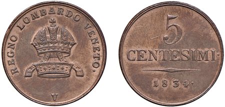 FRANCESCO I D'ASBURGO-LORENA (1815-1835) - 5 centesimi 1834, Venezia.