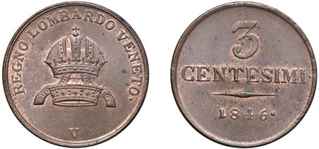 FERDINANDO I D'ASBURGO-LORENA (1835-1848) - 3 centesimi 1846, Venezia.