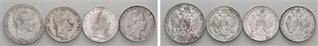 FRANCESCO GIUSEPPE I D'ASBURGO-LORENA, monetazione per l'Impero (1848-1866) - Lotto di 4 monete.