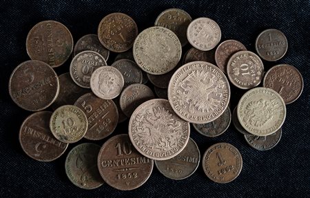 FRANCESCO GIUSEPPE I D'ASBURGO - LORENA, monetazione per l'Impero (1848-1866) - Lotto di 39 monete, senza ripetizioni.