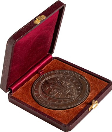 FIRENZE - Medaglia a Paolo Toscanelli e Amerigo Vespucci, 1898, in astuccio coevo.