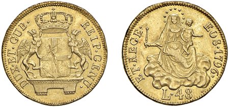 GENOVA - DOGI BIENNALI (III fase, 1637-1797) - 48 lire 1796, stella.