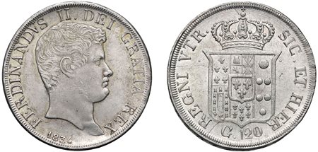 NAPOLI - FERDINANDO II (1830-1859)- Piastra da 120 grana 1834, I tipo.