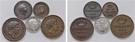 NAPOLI - FERDINANDO II (1830-1859) - Lotto di 5 monete.