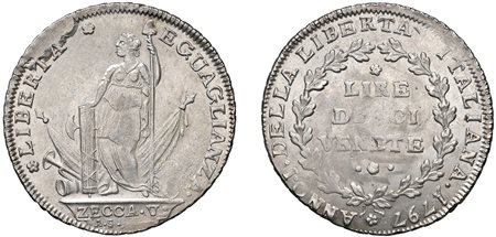 VENEZIA - MUNICIPALITA' PROVVISORIA (1797) - Dieci lire venete, I tipo.