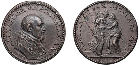 ALESSANDRO VII, Fabio Chigi (1655-1667) - Medaglia an. I, 'Elezione al Pontificato', Roma.