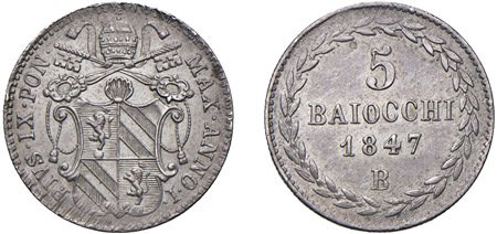 PIO IX, Giovanni Maria Mastai-Ferretti (1846-1870) - 5 baiocchi 1847, an. I, Bologna.