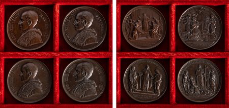 LEONE XIII, Vincenzo Gioacchino Raffaele Luigi Pecci (1878-1903) - Lotto di 4 medaglie annuali, Roma.