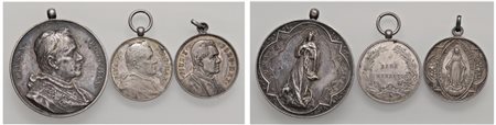 PIO X, Giuseppe Melchiorre Sarto (1903-1914) - Lotto 3 medaglie in Argento, Roma.