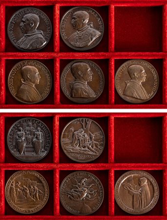 PIO XII, Eugenio Maria Giuseppe Pacelli (1939-1958) - Lotto 5 medaglie annuali.