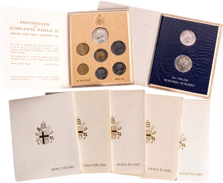 GIOVANNI PAOLO II, Karol Wojtyla (1978-2005) - Lotto di 6 divisionali (1984-1989) e un dittico 1983-84.