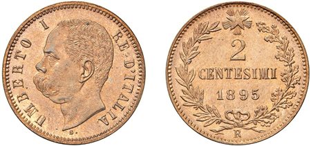 UMBERTO I (1878-1900) - 2 centesimi 1895, Roma.